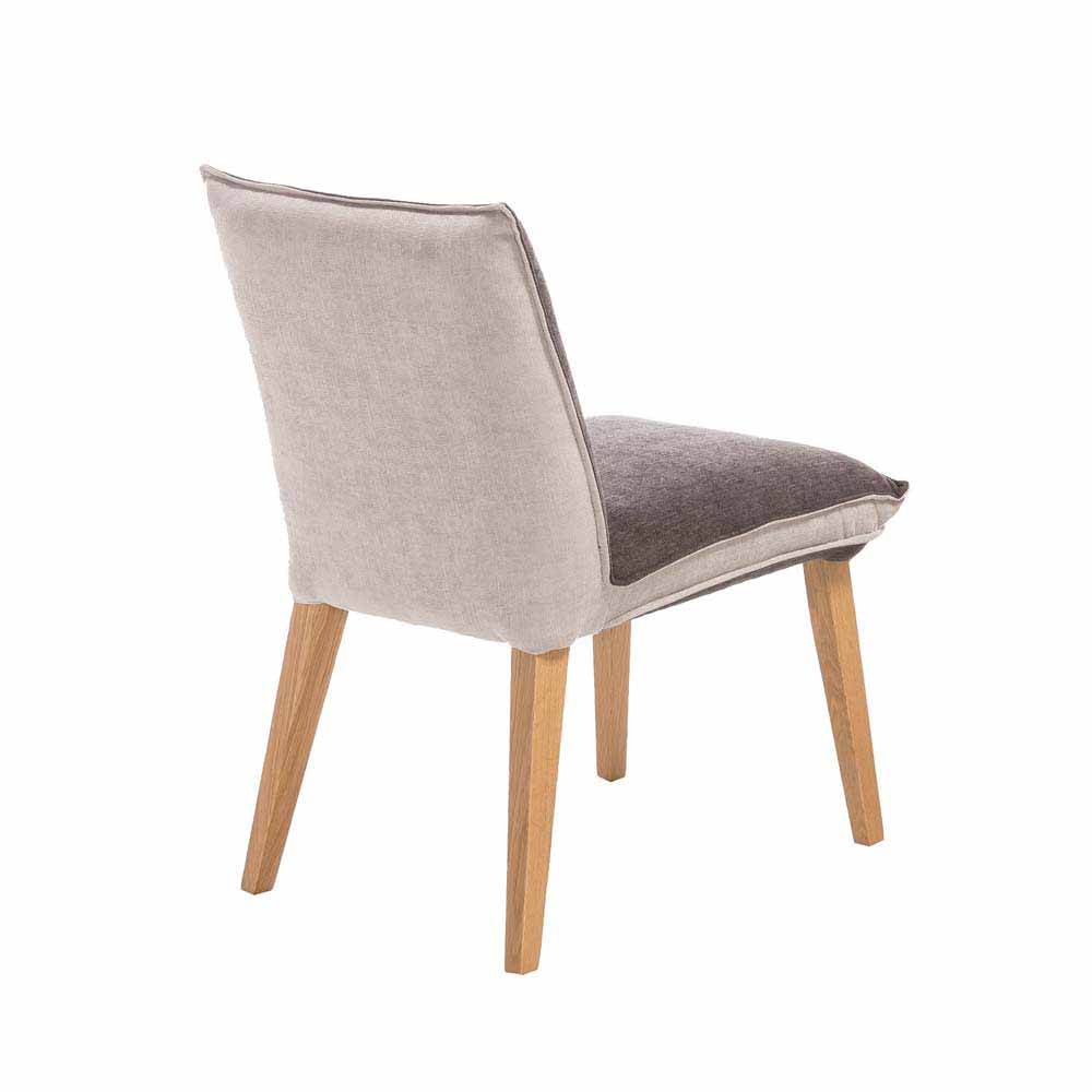 Gepolsterter Stuhl mit zweifarbigem Stoffbezug Bruna in Grau & Beige