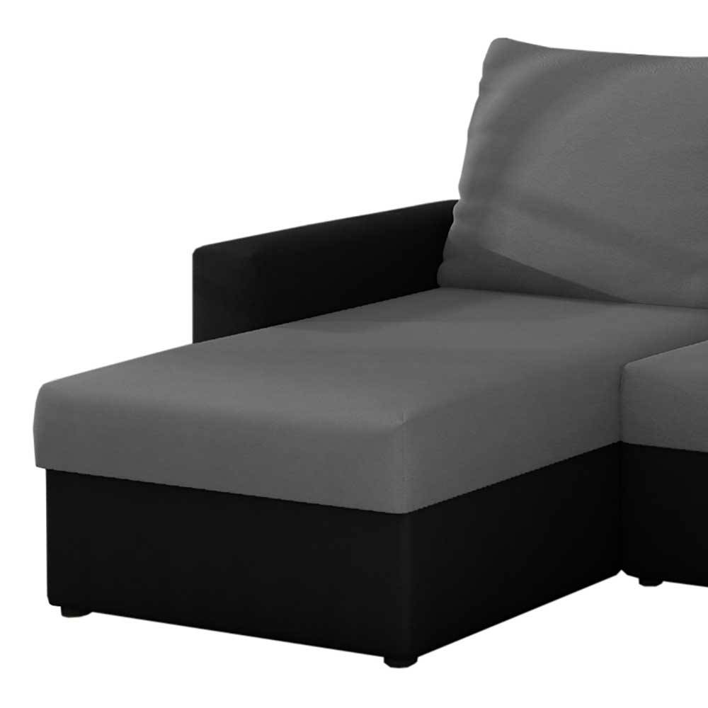 Schlafsofa in L-Form in Grau und Schwarz - Tauratio