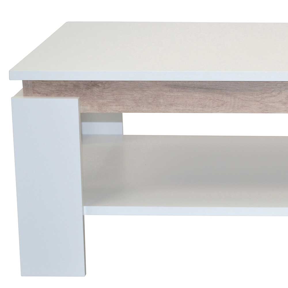 Wohnzimmer Tisch in Weiß & Wildeiche Optik - Udiessa