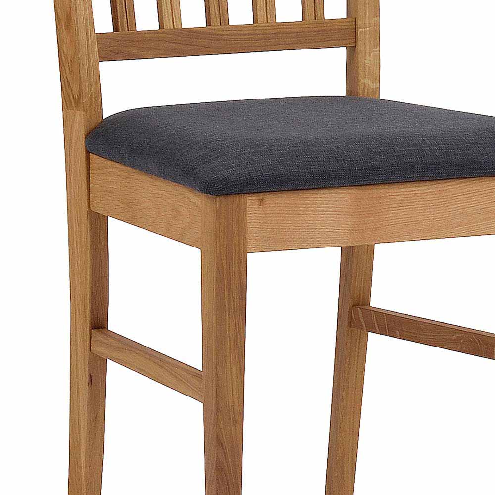Eichenholz Stuhl mit Stoffsitz - Number (2er Set)