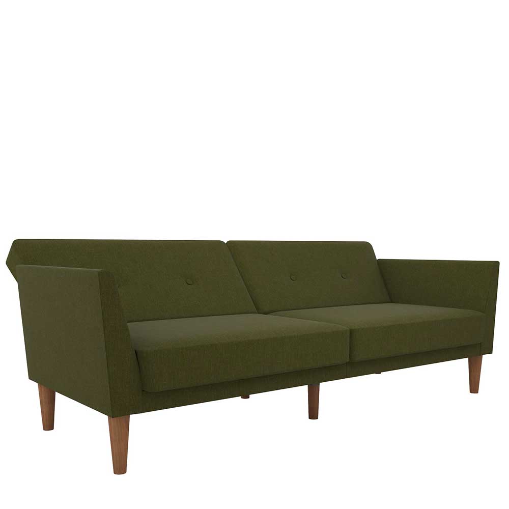 Sofa mit Bettfunktion in Oliv Grün - Limkel
