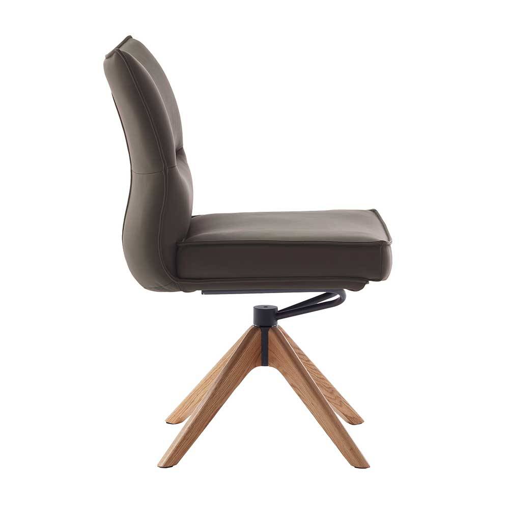 Esszimmerstuhl in Dunkelbraun Leder - Blacki (2er Set)