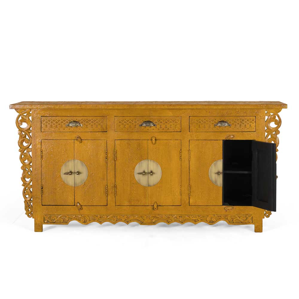 Asia Style Sideboard in Ocker Gelb - Nelu