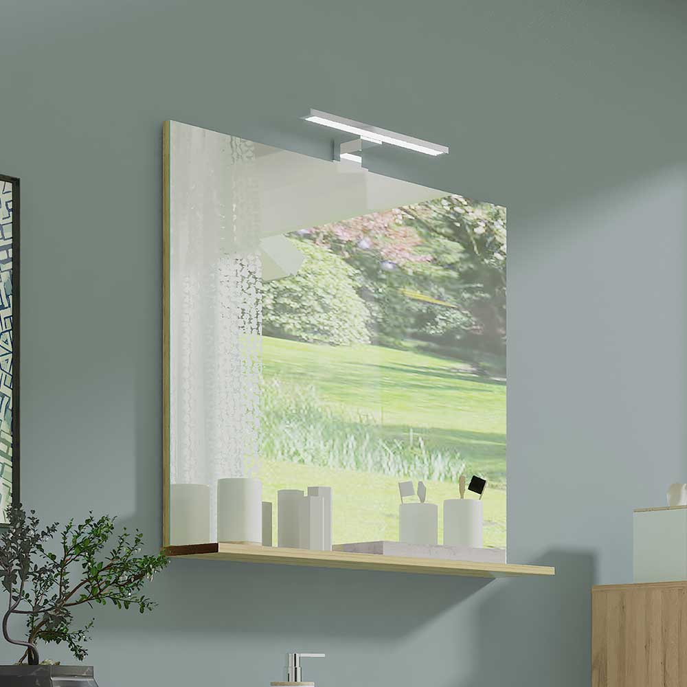 76x75x15 Wandspiegel mit LED & Ablage - Narilos
