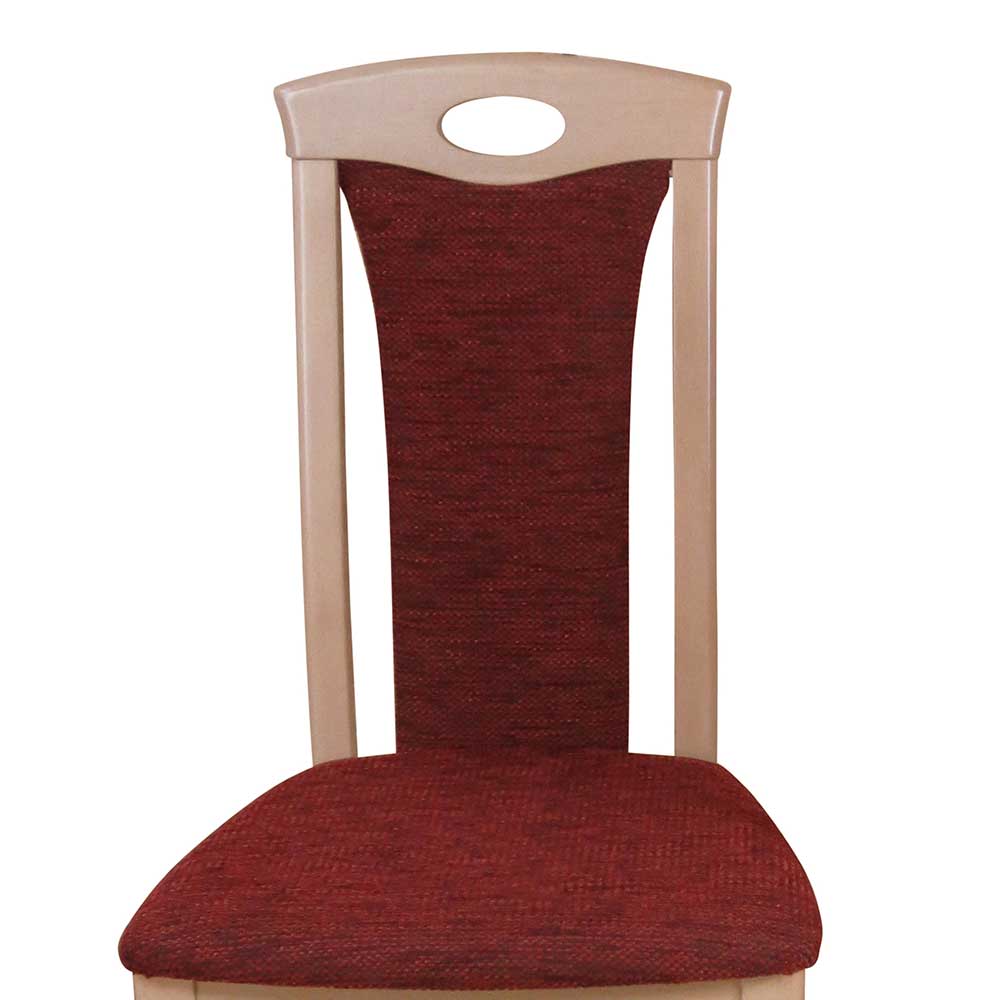 Esszimmer Stuhl in Bordeaux Rot Lebrufe & Buche (2er Set)