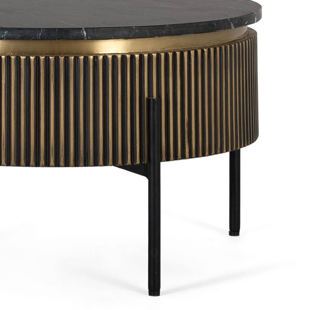Runder Couchtisch mit Marmorplatte - Hayato