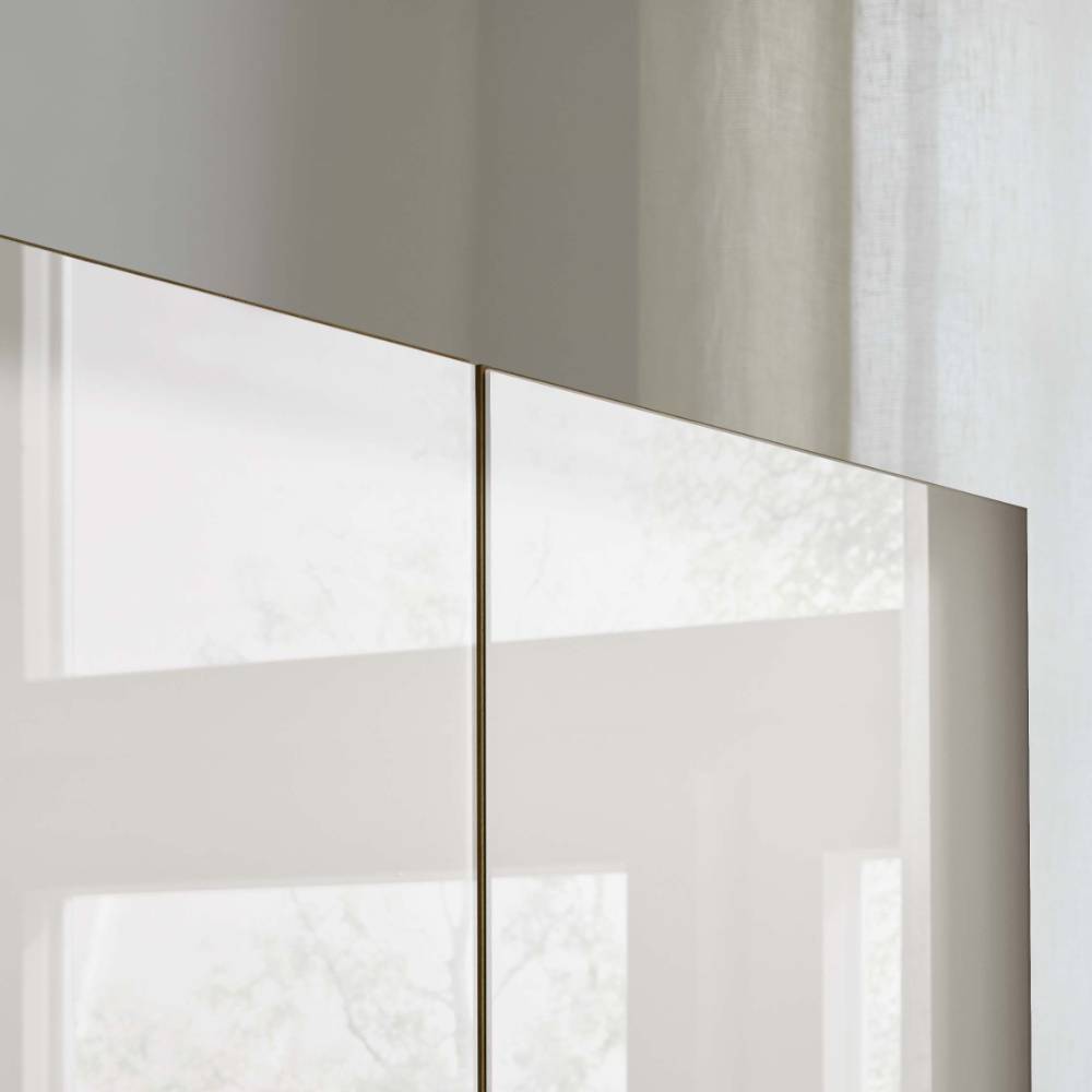 3-türiger Kleiderschrank mit weißer Glasfront - Crucav