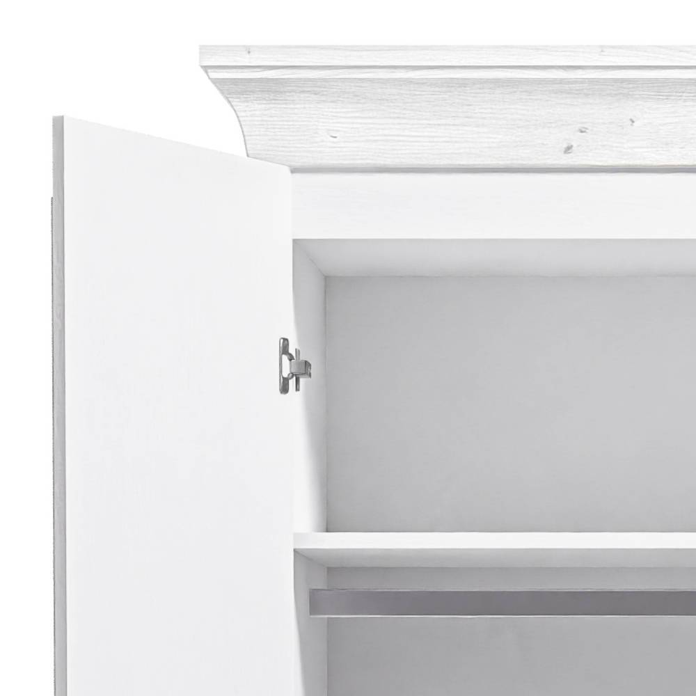 Modern Country Style Kleiderschrank in Weiß - Kazanova