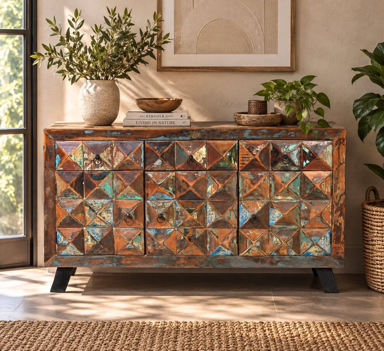 Shabby Chic Sideboard aus Recyclingholz - Arona