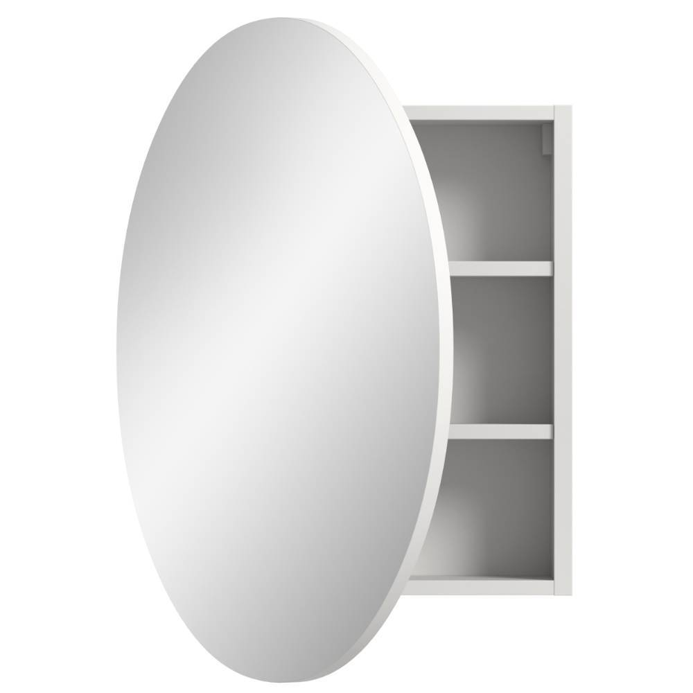 Runder Spiegelschrank in Weiß - Benedict