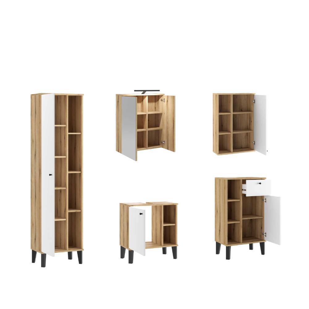 Badezimmer Möbelkombination Set - Naviron (fünfteilig)