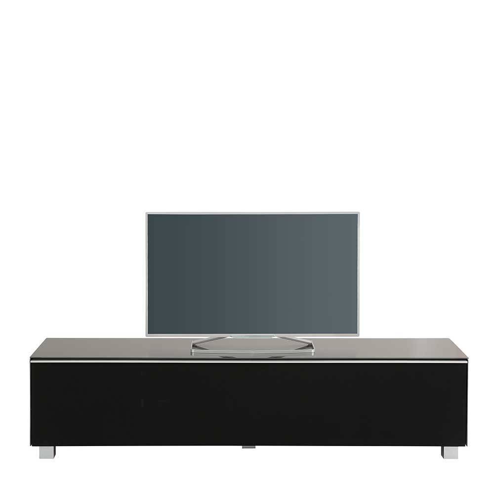 Design TV Lowboard in Silber & Schwarz - Araulon
