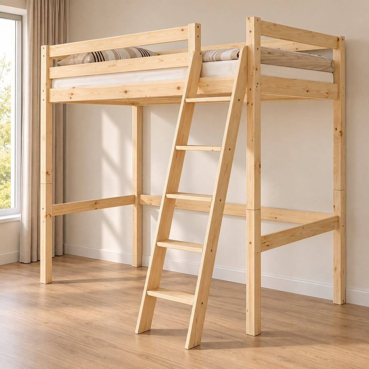 Hochbett Mariel aus Kiefer Massivholz