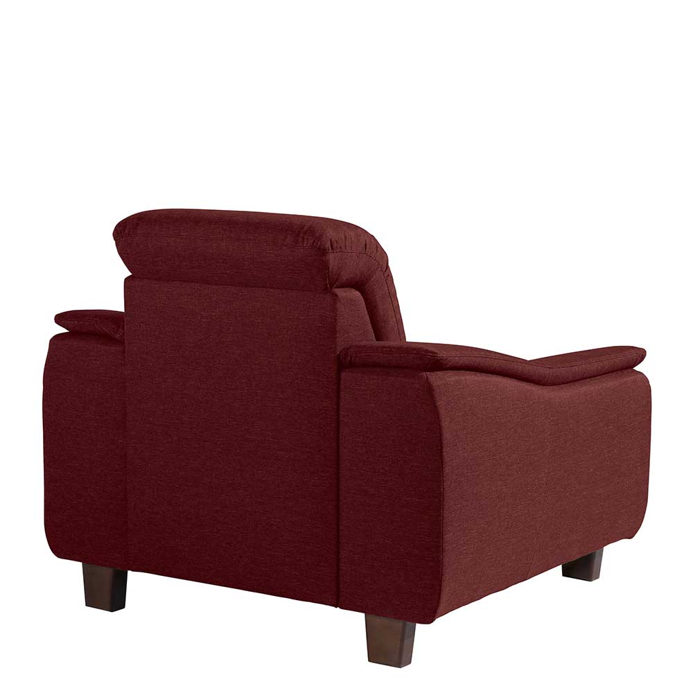 Sessel in Rot und Nussbaum Braun - Capital