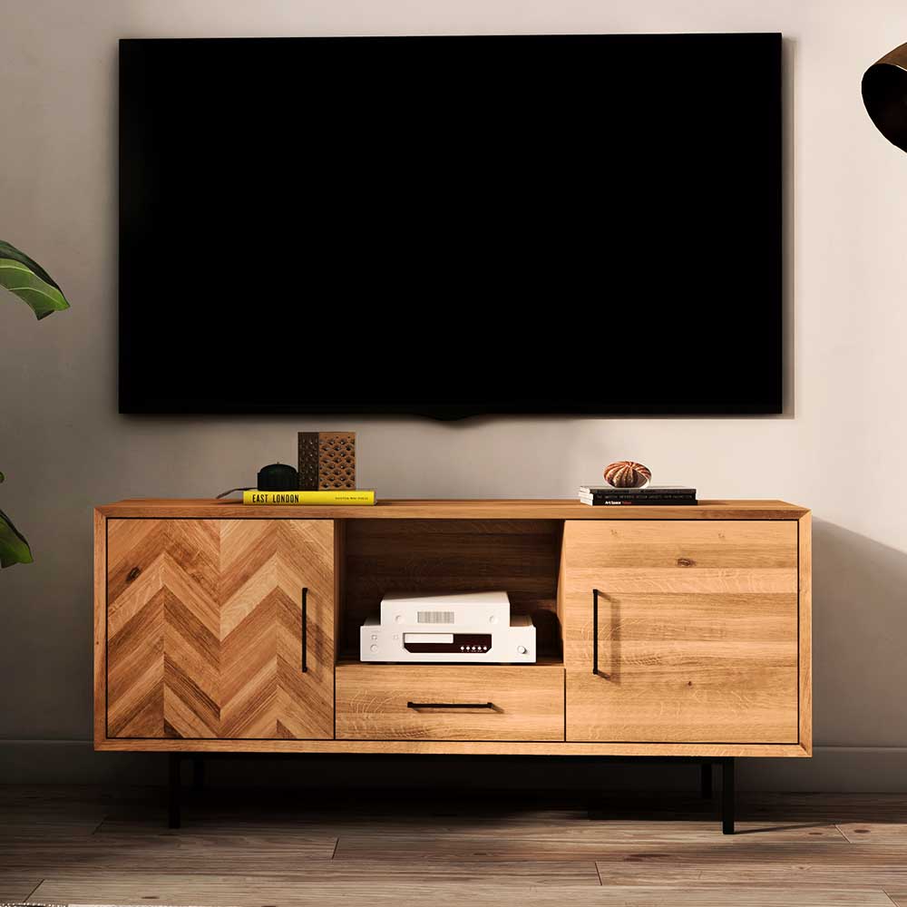 TV Board im Skandi Design aus Wildeiche - Kerfa