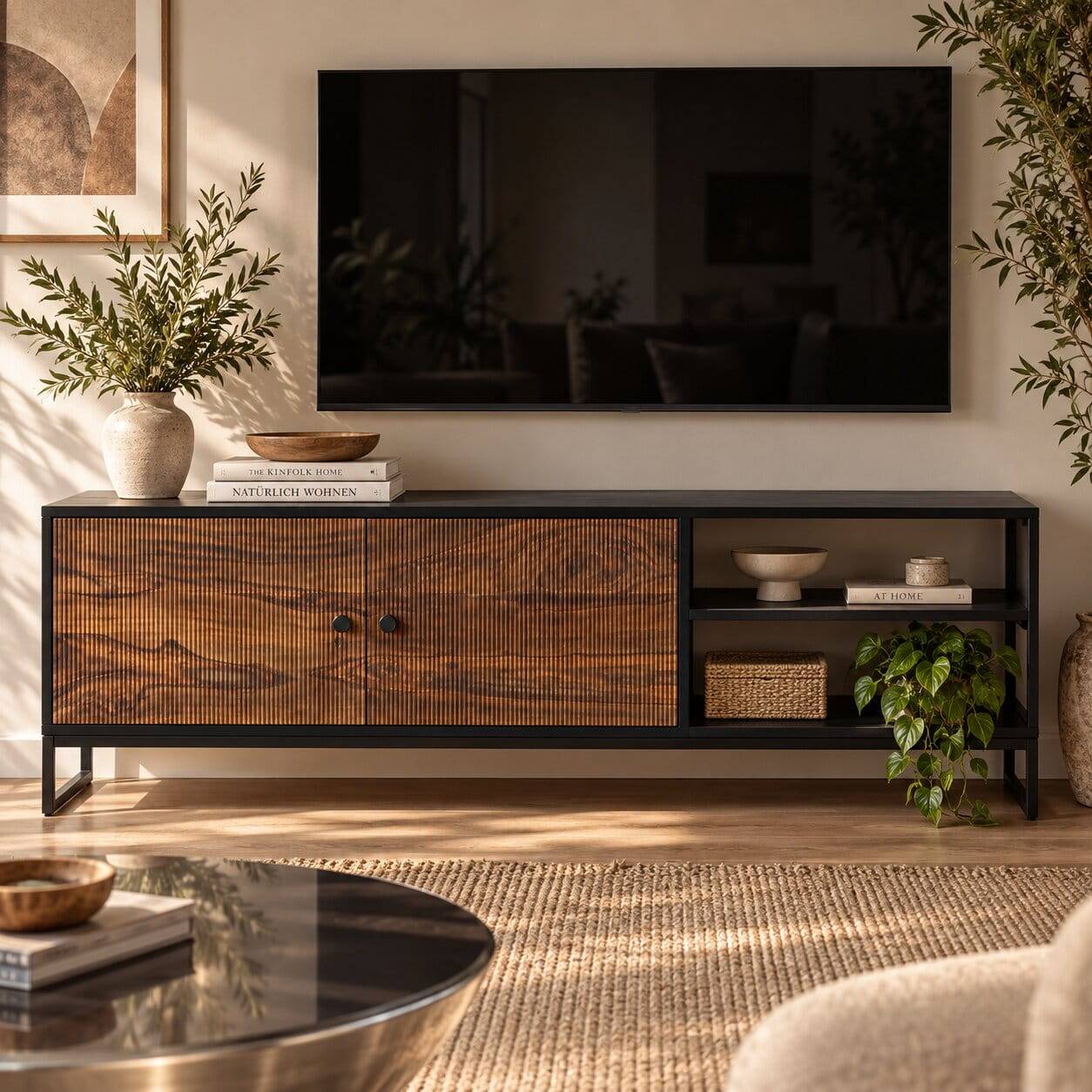 Design TV-Lowboard aus Palisander und Mangoholz - Ondarroa