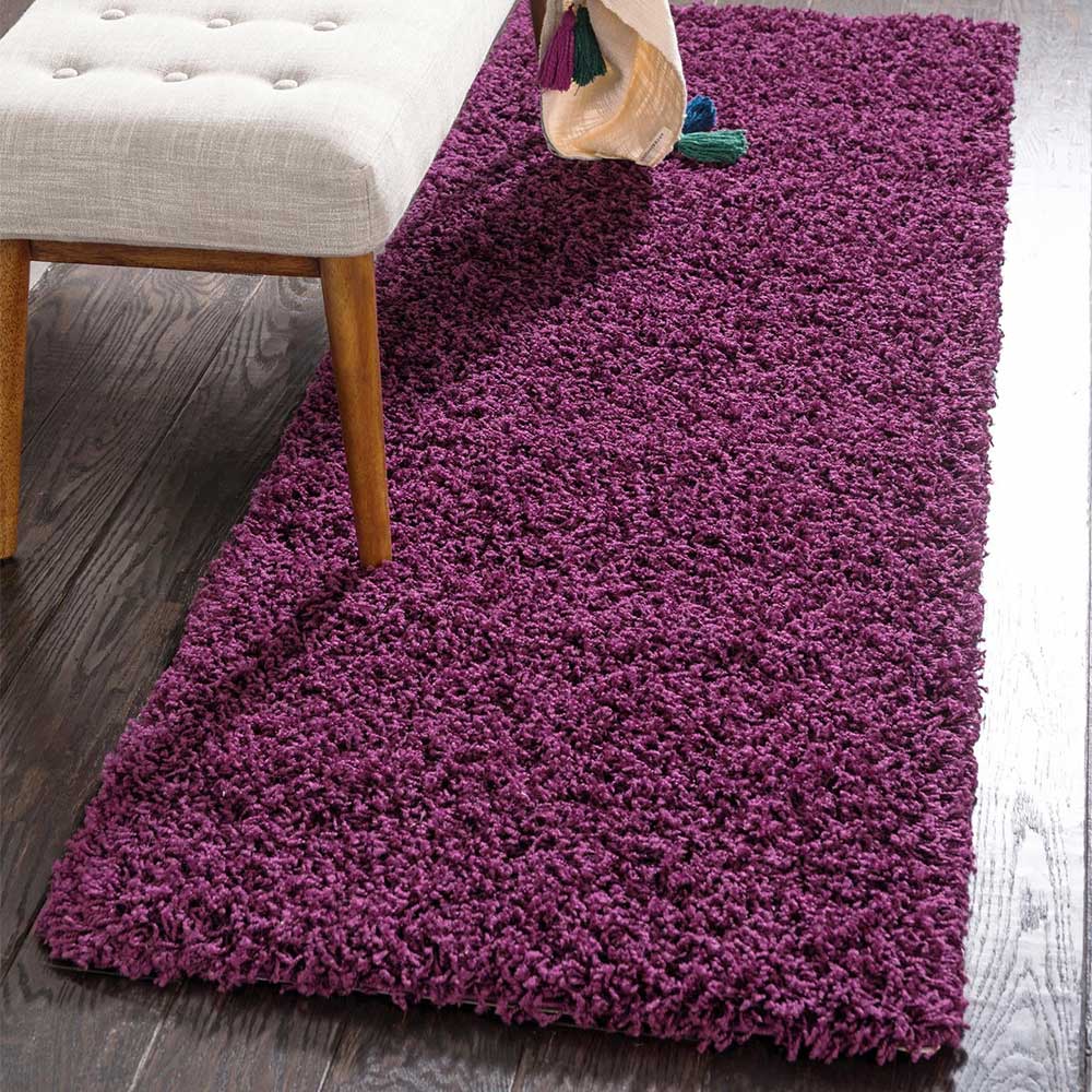 Hochflor Teppich oder Läufer in Violett - Zelio
