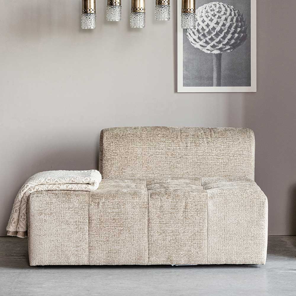 Design Sofa Modul in Creme Samtbezug - Hairos