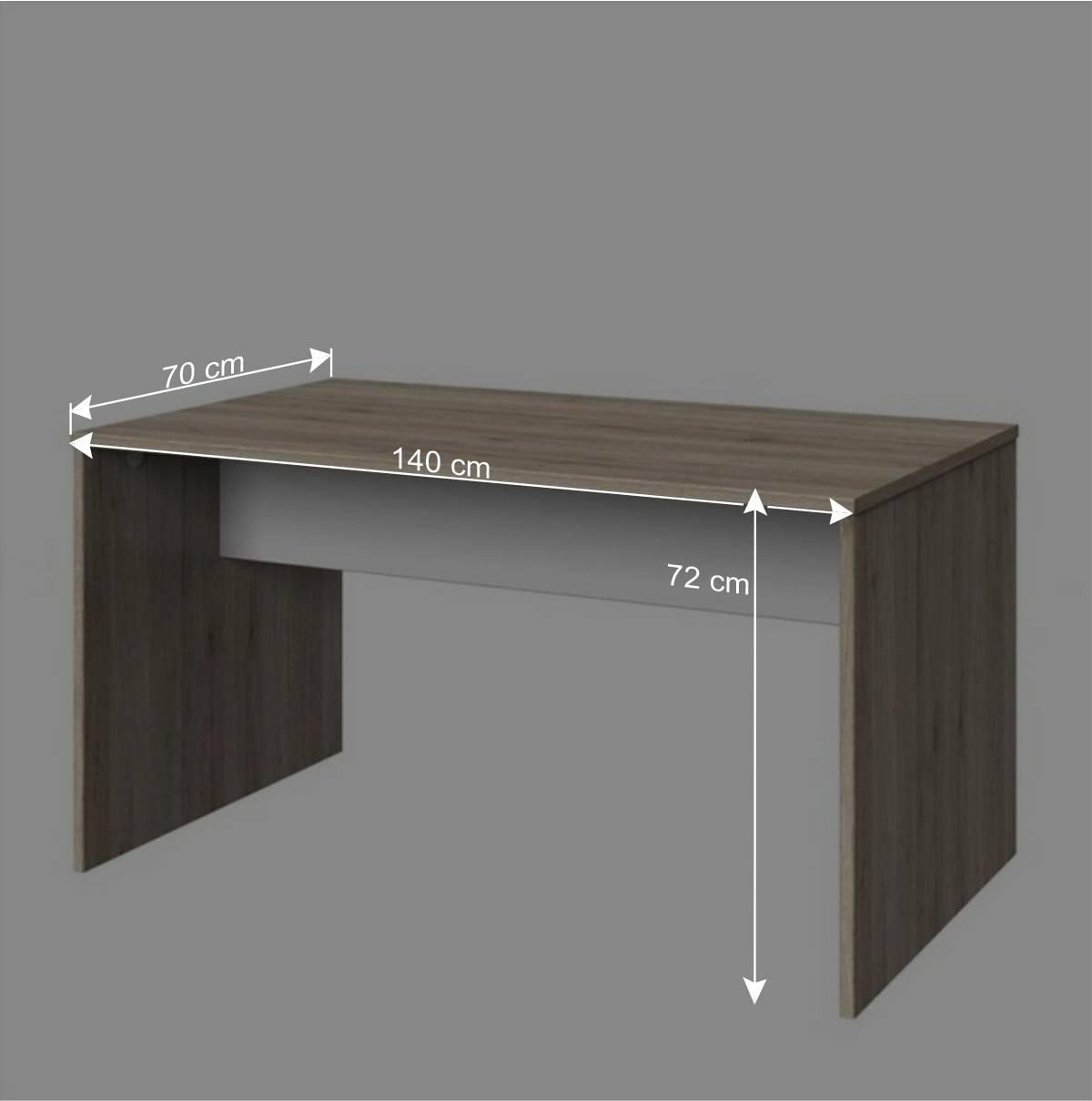 140x70 Schreibtisch mit Knieraumblende - Folio