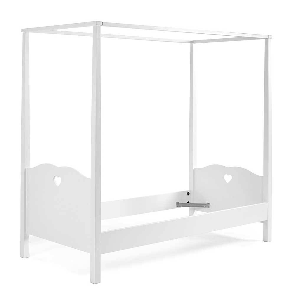 Herz Design Himmelbett in Weiß - Grandory