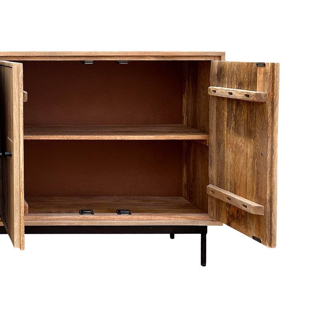 4-türiges Sideboard aus Mangobaum Massivholz - Peravia