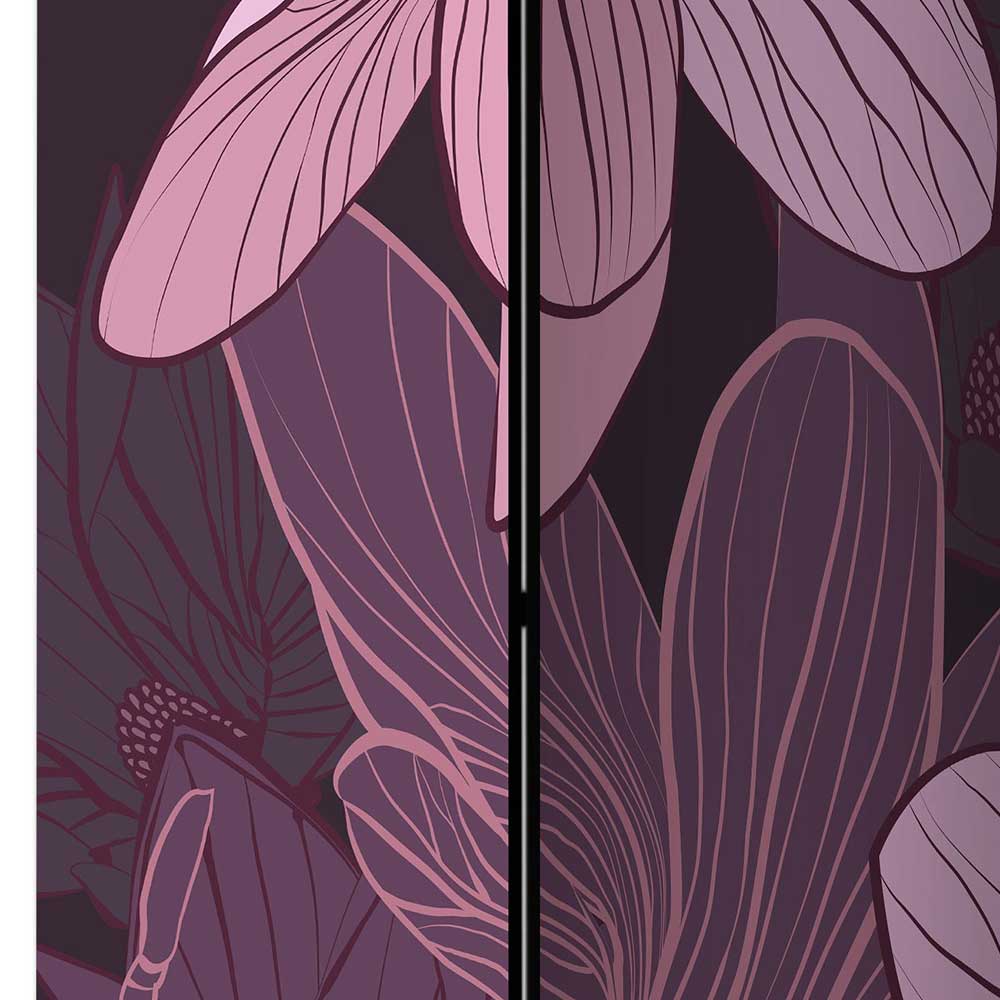 Spanischer Raumteiler mit Blumen Motiv in Lila Rosa - Cino