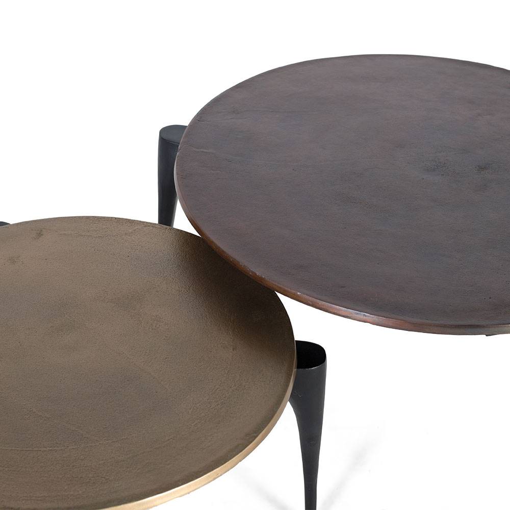 Couchtisch Duo in Gold mit Schwarz - Jionalla (zweiteilig)