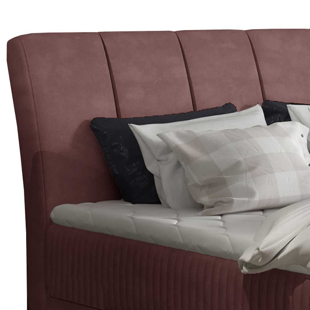 Boxbett mit Matratzen in Rosenholz Velours - Serves