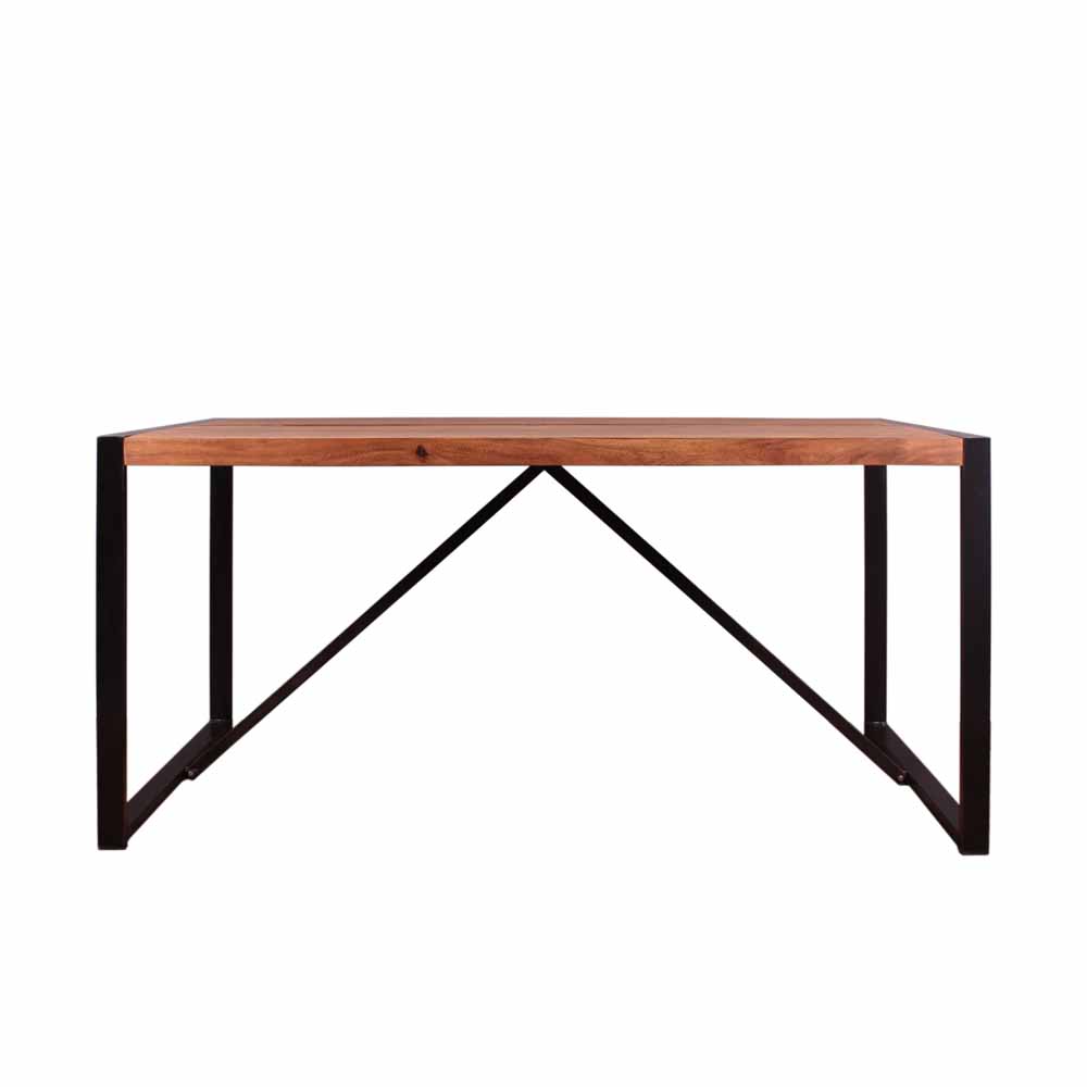 Loft Design Tisch Smantana mit Metall schwarz und Holz Akazie