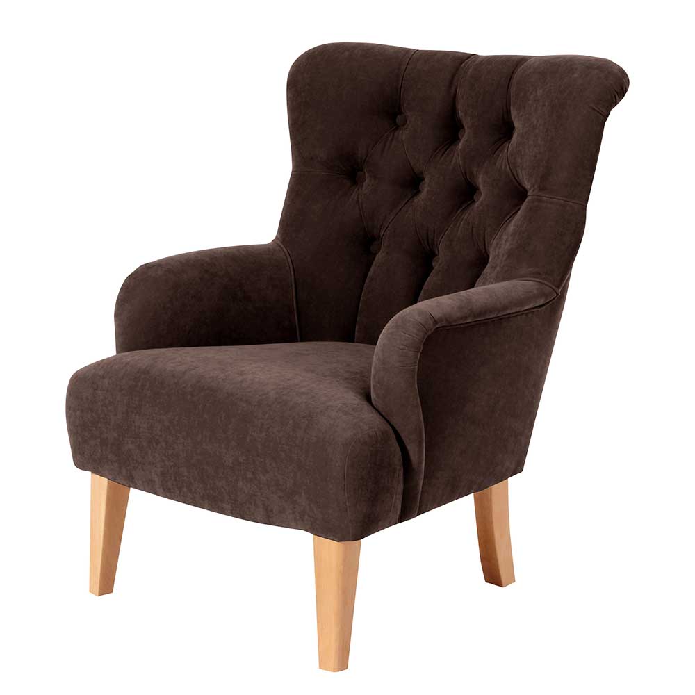 Brauner Sessel im modernen Vintage Look - Zaparony