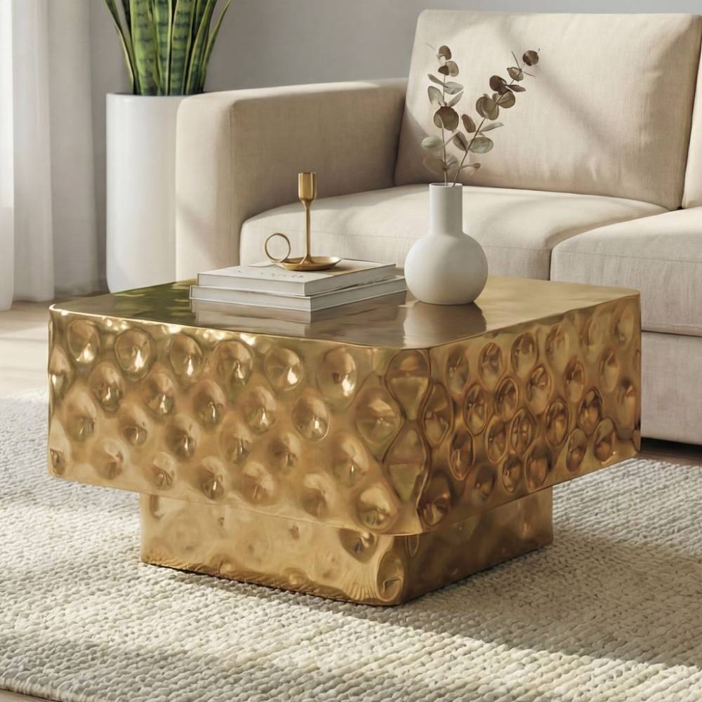 Design-Wohnzimmertisch in Goldfarben - Zalio