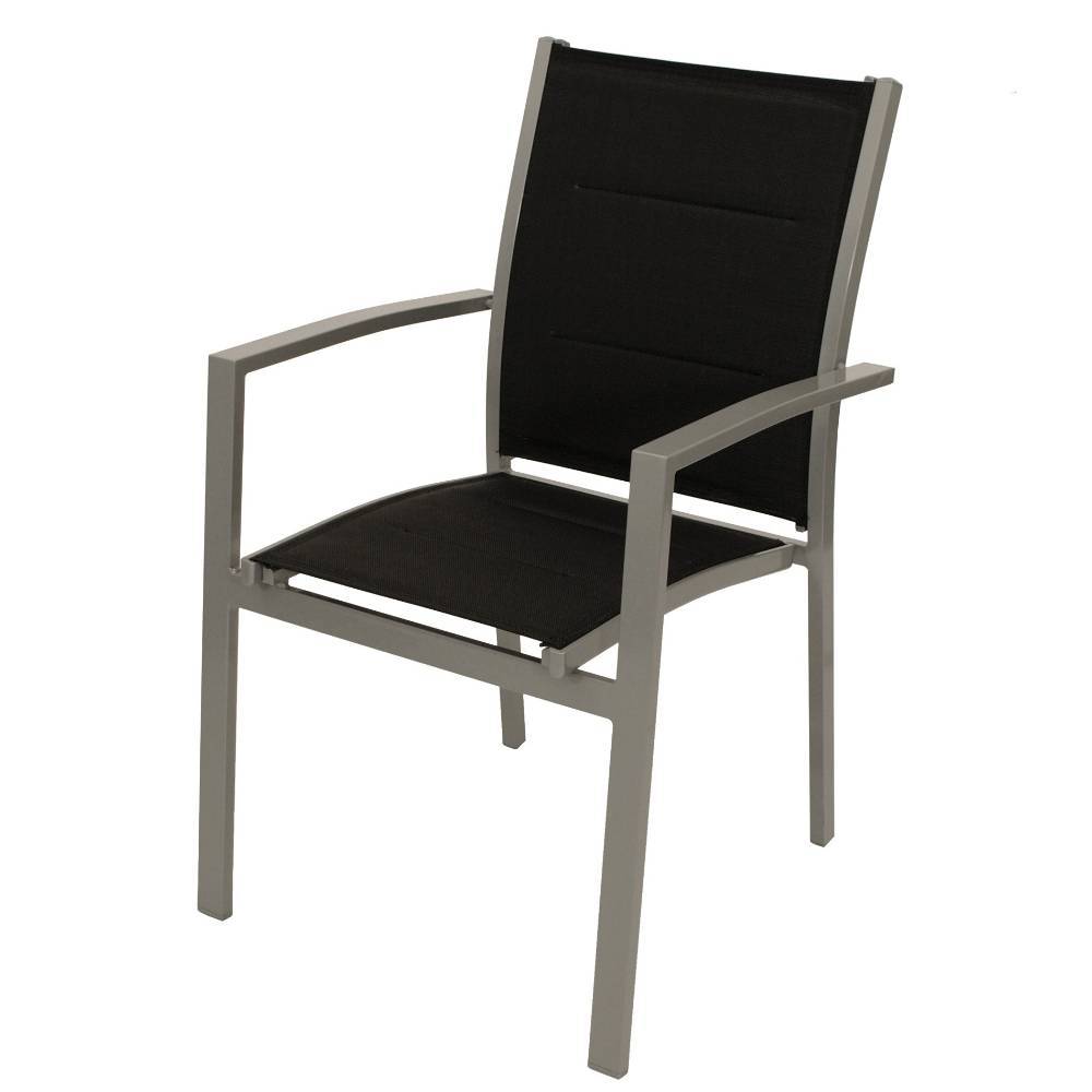Outdoorstühle in Schwarz und Silbergrau - Baltymore (6er Set)