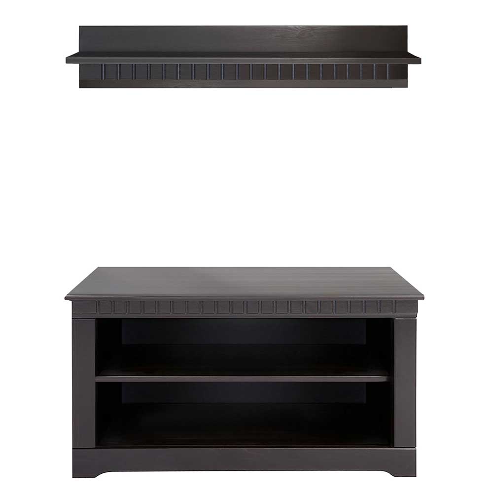 TV Board und Wandboard in Dunkelbraun - Vajohara (zweiteilig)