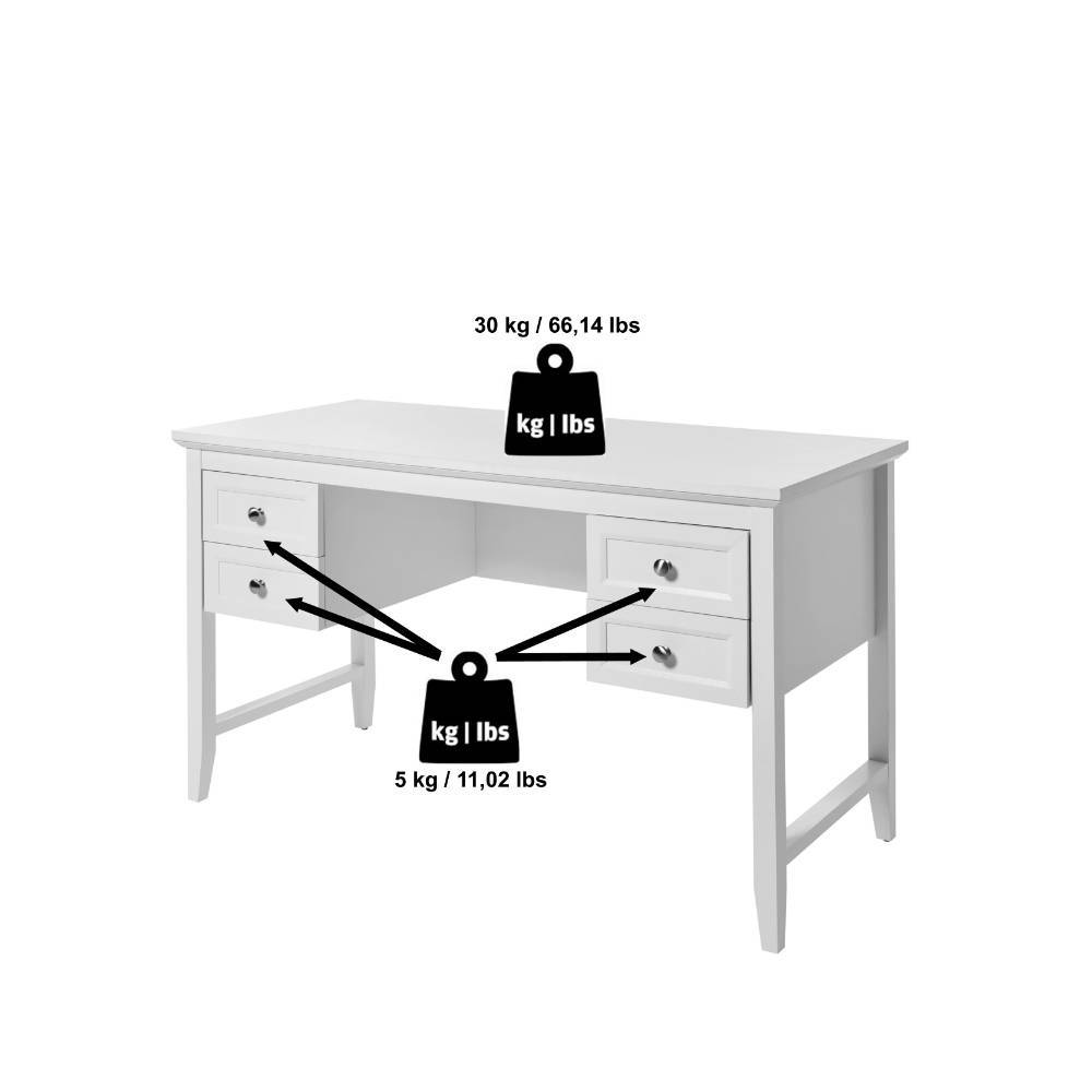 Landhaus-Schreibtisch in Eiche Holzoptik - Zeonela