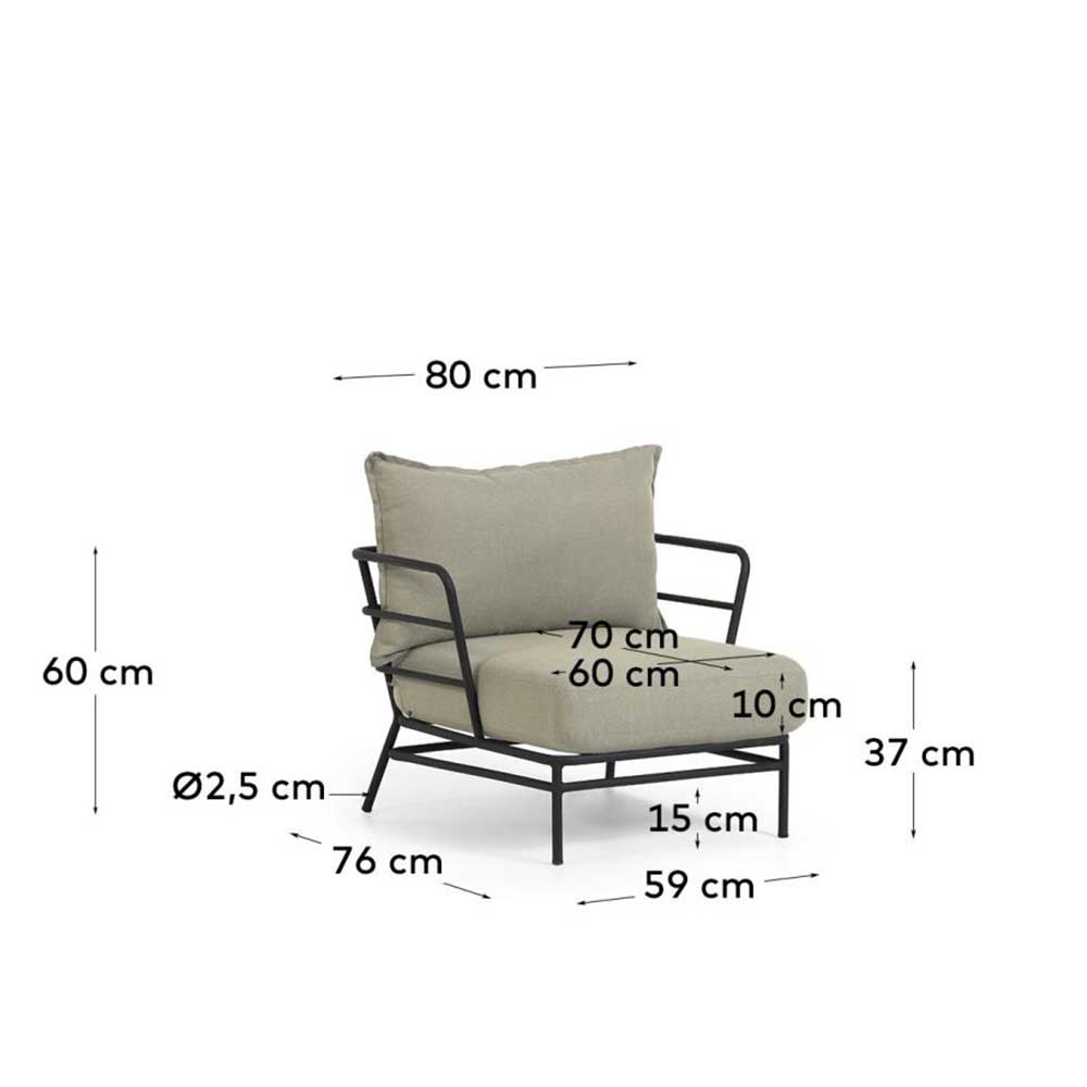 Lounge Sessel in Schwarz Stahl - Imna (2er Set)