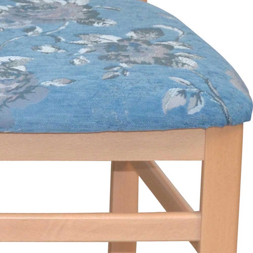 Küchenstühle in Blau mit Blumen - Marca (2er Set)