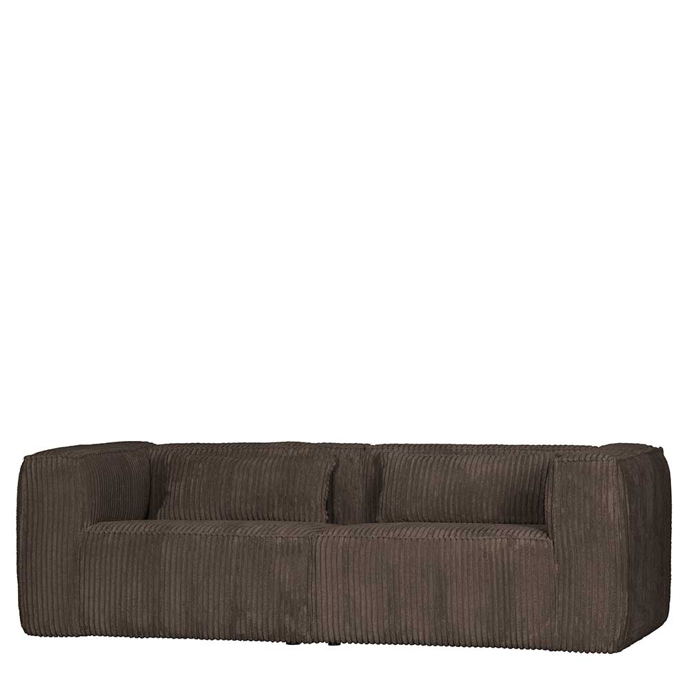 Schlammfarbene Cord Couch in modernem Design - RIBE