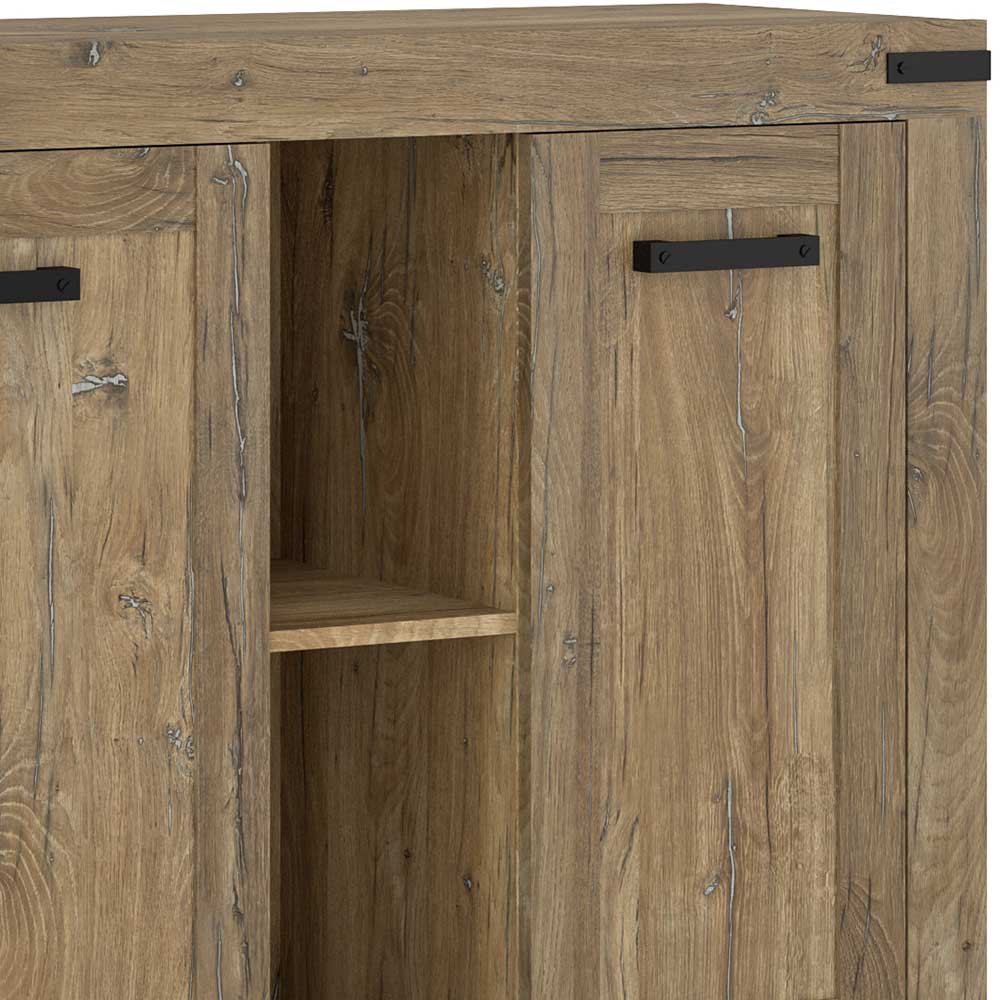 Rustikal-modernes Sideboard in Eiche Dunkel - Ginetta