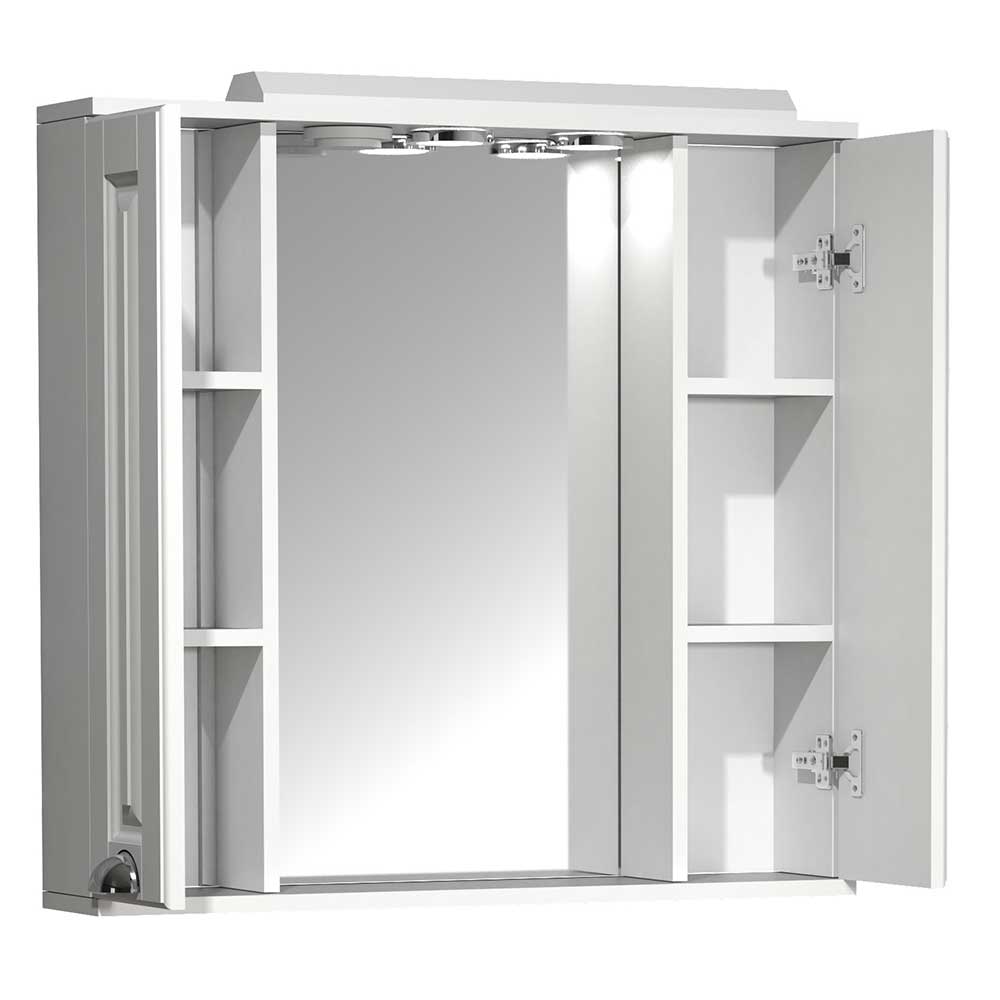 Extravaganter Bad Spiegelschrank in Weiß - Akira