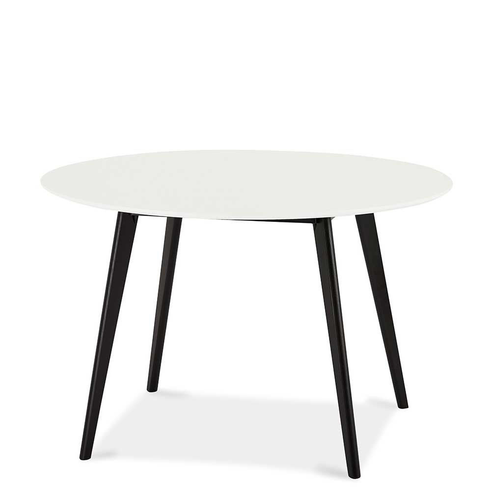 Runder Esszimmer Tisch in Weiß Schwarz - Louice