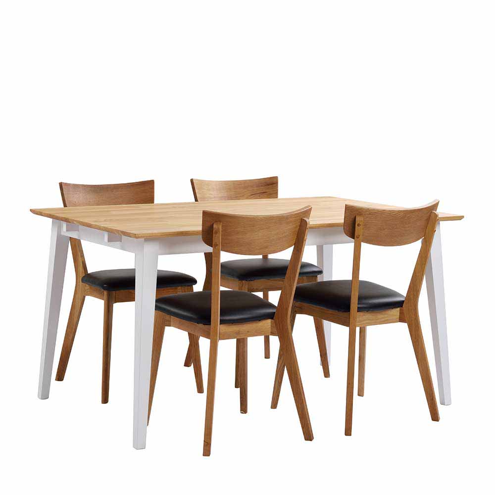 Esstisch Set mit 4 Stühlen - Vanira (fünfteilig)