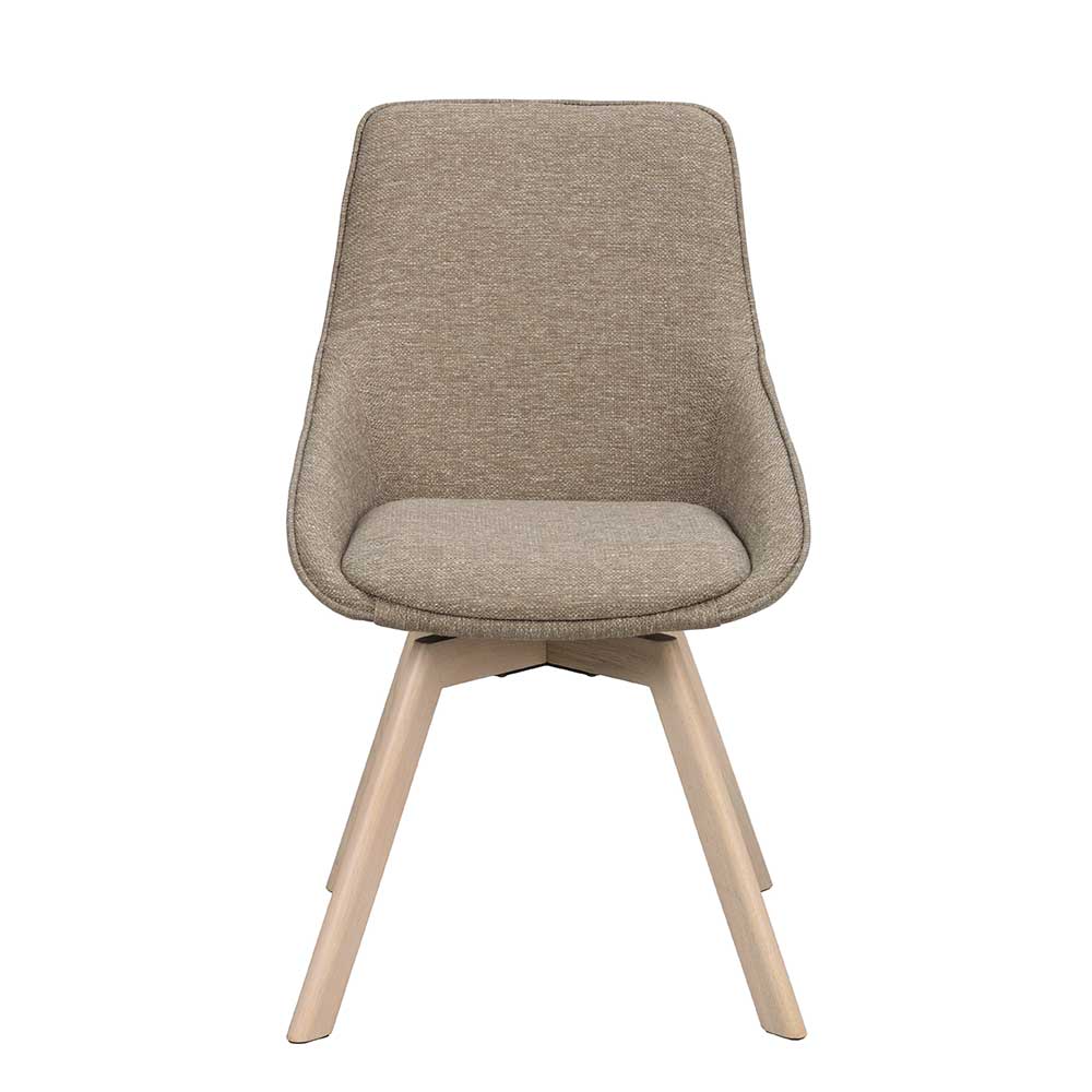 Esszimmer Drehstühle in Beigegrau Stoff - Giliana (2er Set)