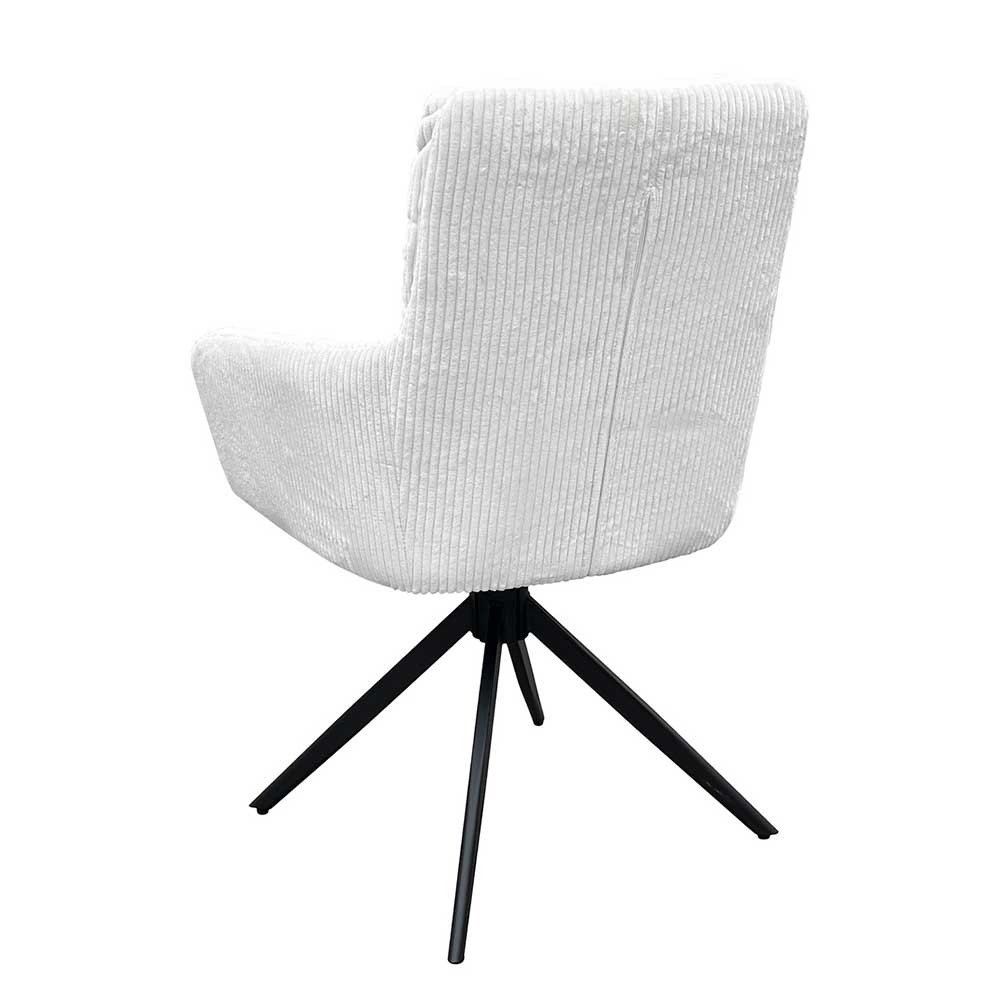 Breitcord Tischsessel in Offwhite - Tonia (2er Set)