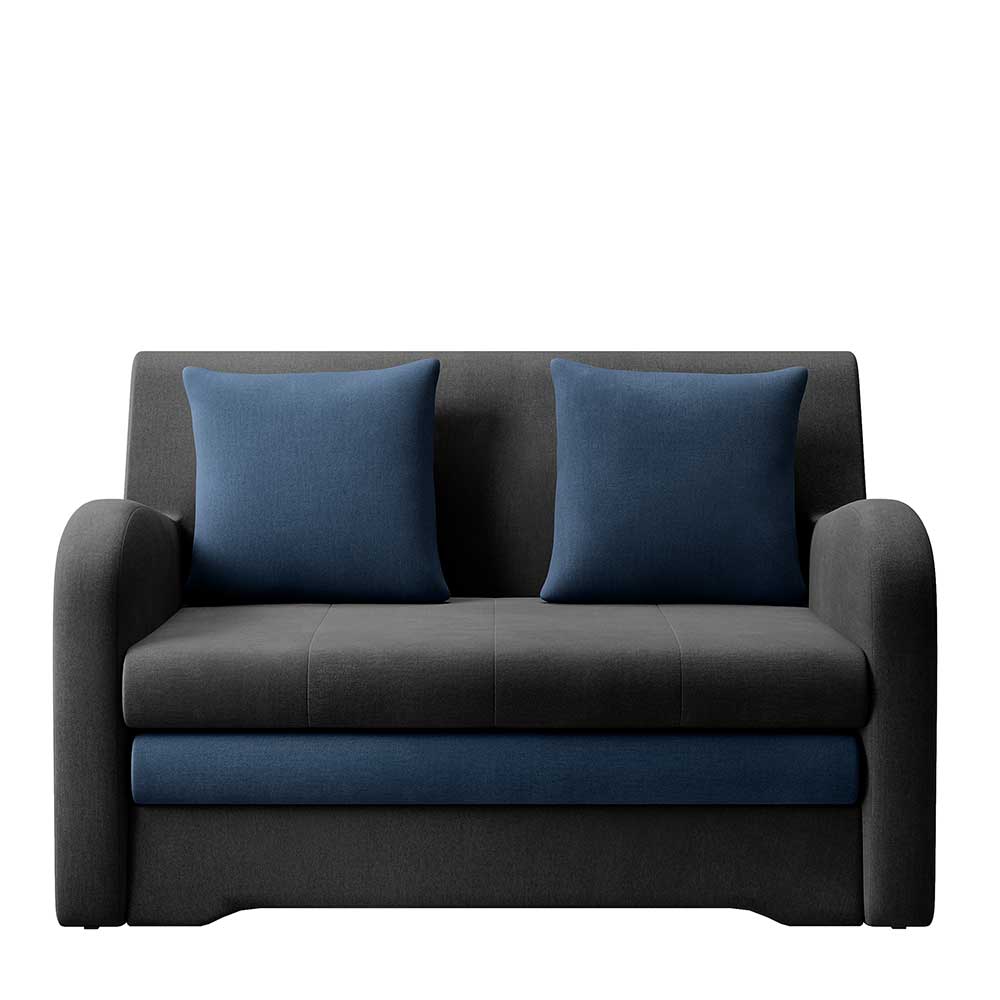 Schlafcouch in Dunkelgrau und Dunkelblau - Cartoon