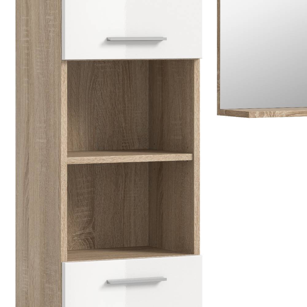 Badkombination mit Waschmaschinenschrank Set - Calbanyara (vierteilig)