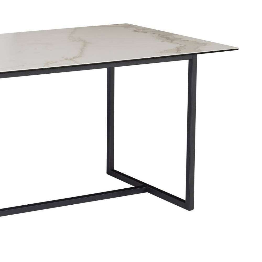 Esszimmertisch mit Keramik-Glasplatte in Marmoroptik - Nalyva