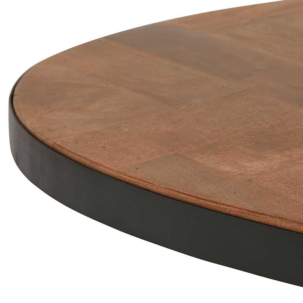 Ovaler Esstisch mit Fischgrät Holzplatte - Tancion