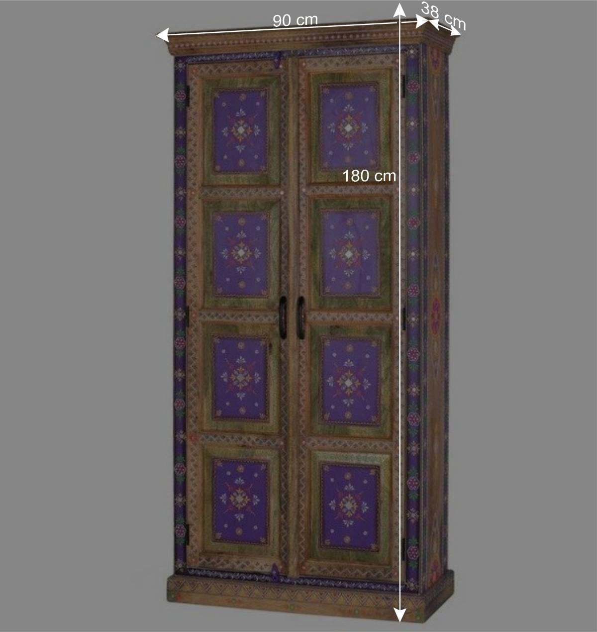 Holzschrank mit farbstarken Ornamentmustern - Ammie