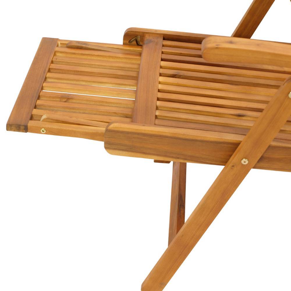 Akazienholz Deckchair mit ausziehbarem Fußteil - Rondra