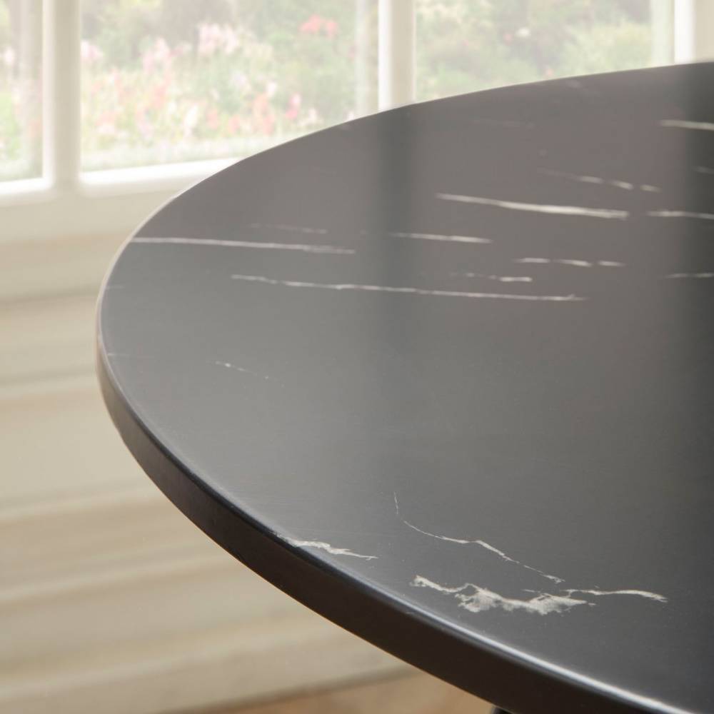 Marmoroptik Esstisch mit 75 cm Durchmesser - Varzino